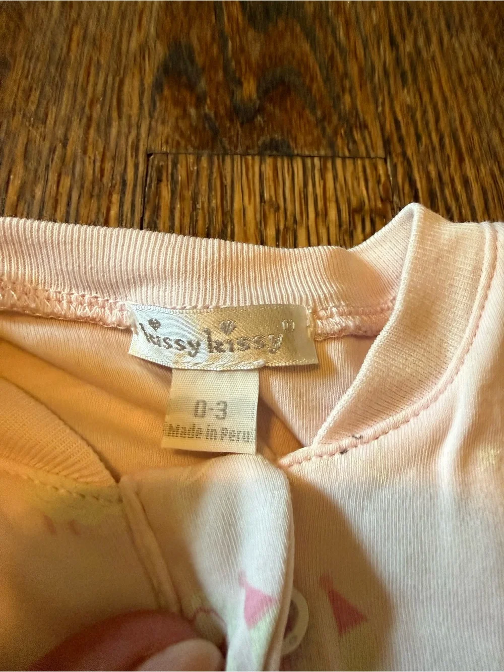 Kissy Kissy Pale Pink Footed One-Piece Zipper Sleeper